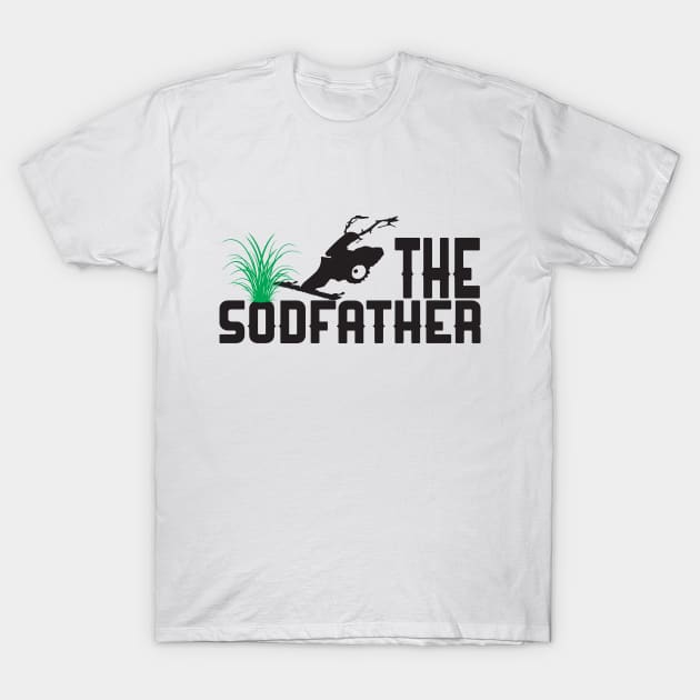 The Sodfather Grass Seeder Sod Cutting Funny Landscaping T-Shirt by Mellowdellow